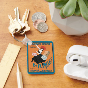 Vintage Art Nouveau Magazzini Italiani door Capiel Sleutelhanger