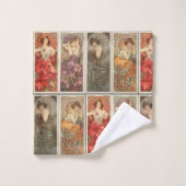 Vintage Art Nouveau Mucha Precious Pierres Motif (Gant de toilette)
