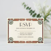 Vintage Art Nouveau RSVP Invitations de mariage I (Debout devant)