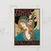 Vintage art Nouvelle Prang's Easter Feestdagenkaart (Voorkant / Achterkant)