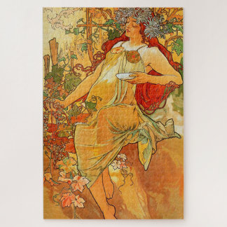 Vintage Art Poster Autumn by Alphonse Mucha Legpuzzel