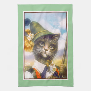 Vintage Arthur Thiele Tabby Cat Kitchen Towel Theedoek