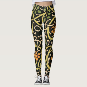 Vintage Arts and Crafts bloempatroon Roycroft Leggings