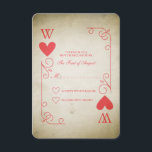 Vintage As des Coeurs Mariage RSVP<br><div class="desc">Une carte RSVP de mariage qui ressemble à un as vintage de coeurs jouant la carte avec votre initiale. Notez que votre initiale se trouve également sur le dos.</div>