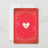 Vintage As des Coeurs Mariage RSVP (Dos)