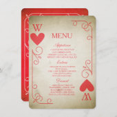 Vintage As of Hearts Menu Mariage (Devant / Derrière)