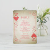 Vintage As of Hearts Menu Mariage (Debout devant)
