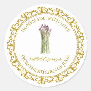 Vintage Asparagus fait maison Pickle Étiquette l B
