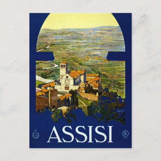 Vintage Assisi Italië Reis Briefkaart (Voorkant)