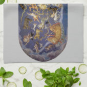 Vintage Astronomie Hemelconstellaties Fresco Theedoek (Gevouwen)