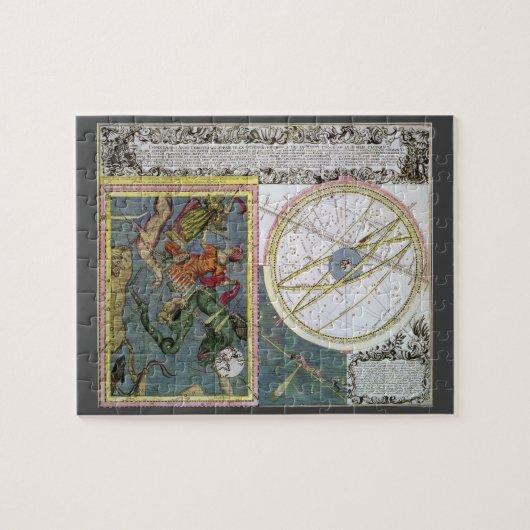 Vintage Astronomie, Komeetpad door Matthaeus Seutt Legpuzzel (Horizontaal)