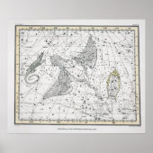 Vintage Astronomy Constellations Celestial Map  Poster (Voorkant)