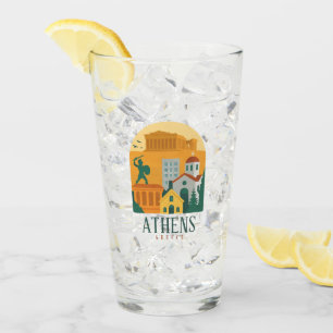 Vintage Athene Griekenland Reizen – Parthenon Glas