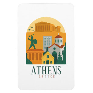 Vintage Athene Griekenland Reizen – Parthenon Magneet