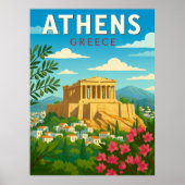 Vintage Athens Greece Parthenon Poster – Retro (Devant)