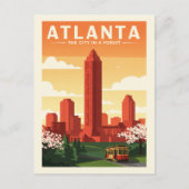 Vintage Atlanta Briefkaart (Voorkant)