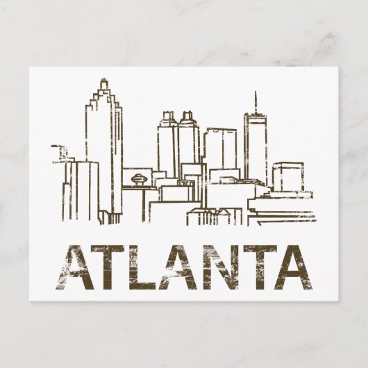 Vintage Atlanta Briefkaart (Voorkant)