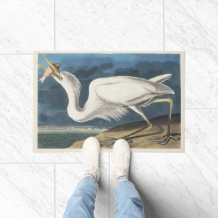 Vintage Audubon Grote Witte Reiger Vogelkunst Deurmat