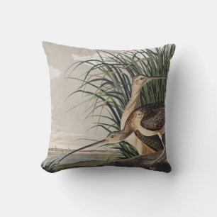 Vintage Audubon Langbekwulp Vogelkunst Kussen
