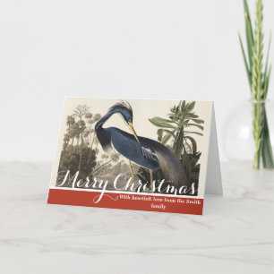 Vintage Audubon Louisiana Reiger Vogel Kunst Feestdagen Kaart