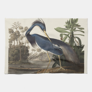 Vintage Audubon Louisiana Reiger Vogel Kunst Theedoek