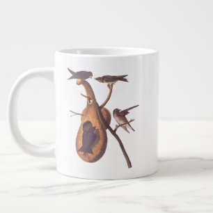 Vintage Audubon Paarse Purperzwaluw Vogel Extra Grote Beker