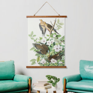 Vintage Audubon Treurduif Vogel Bloem Kunst Hangend Wandkleed