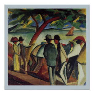Vintage augustus Macke Walkers bij het meer Perfect Poster