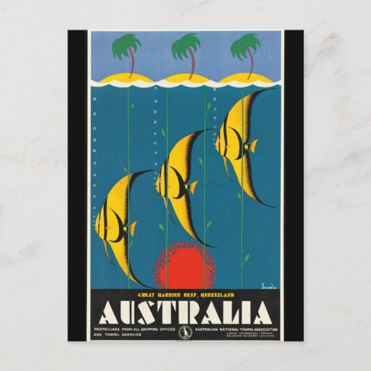 Vintage - Australië Reisposter Briefkaart (Voorkant)
