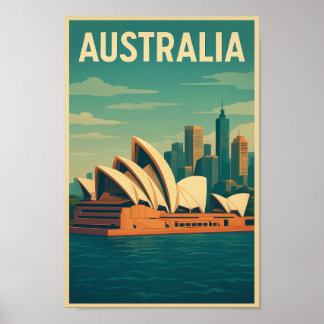 Vintage Australië Sydney Opera House Poster