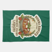 Vintage Authentic Italian Lasagna Label Theedoek (Horizontaal)