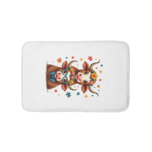 Vintage Autisme Hoogland Koe Trio Gluurt Schattige Badmat
