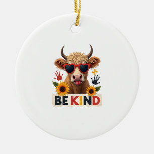 Vintage Autisme Hoogland Koei Wees Aardig Regenboo Keramisch Ornament