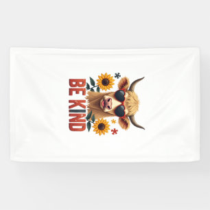 Vintage Autisme Hoogland Koei Wees Aardig Regenboo Spandoek