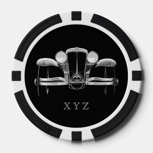Vintage auto aangepaste monogram poker chips (Voorkant)