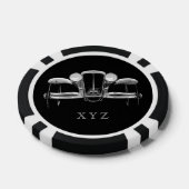 Vintage auto aangepaste monogram poker chips (Enkel)