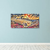 Vintage-auto Canvas Afdruk (Insitu (Houten vloer))