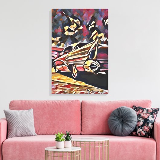 Vintage-auto Canvas Afdruk (Insitu (Woonkamer))