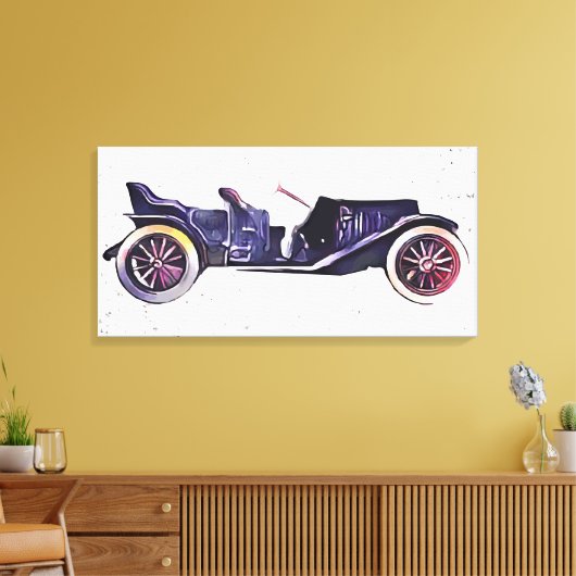 Vintage-auto Canvas Afdruk (Insitu (Woonkamer))