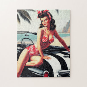 Vintage Auto Classic Pin Up Legpuzzel