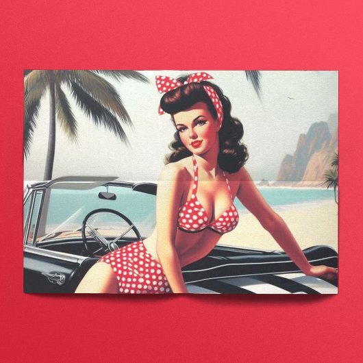 Vintage Auto Classic Pin Up Tissuepapier