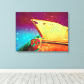 Vintage auto Fin Canvas Afdruk (Insitu (Houten vloer))