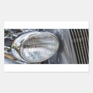 Vintage-auto-hoofdlichtrechthoek Rechthoekige Sticker