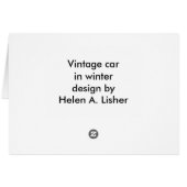 Vintage-auto in winterkunstkaart (Achterkant Horizontaal)