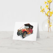 Vintage-auto Kaart (Gele Bloem)