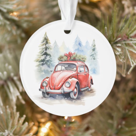 Vintage Auto Kerstmis Ornament (Boom)