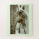 Vintage-auto met kerstmis legpuzzel (Verticaal)