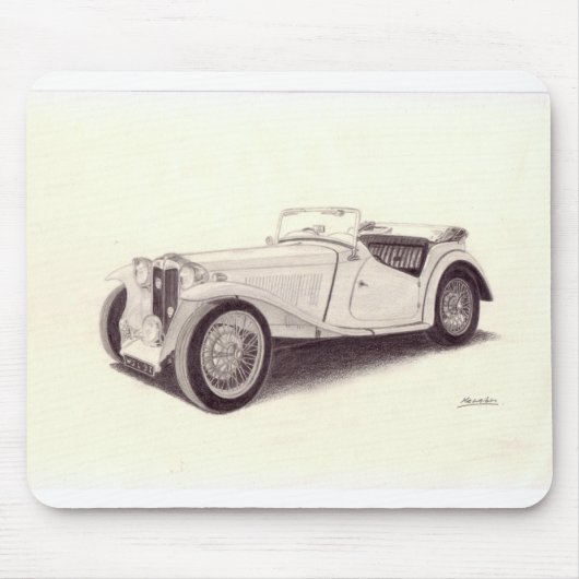 Vintage-auto: MG TC Muismat (Voorkant)