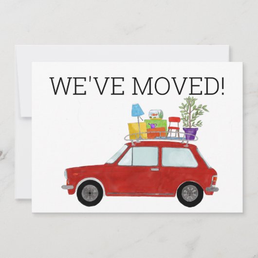 Vintage-auto Nieuwe adreskaart Aankondiging (Voorkant)