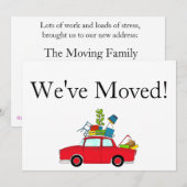 Vintage-auto Nieuwe adreskaart Aankondiging (Voorkant / Achterkant)